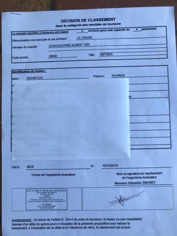 Apartament Triere Antibes Zewnętrze zdjęcie